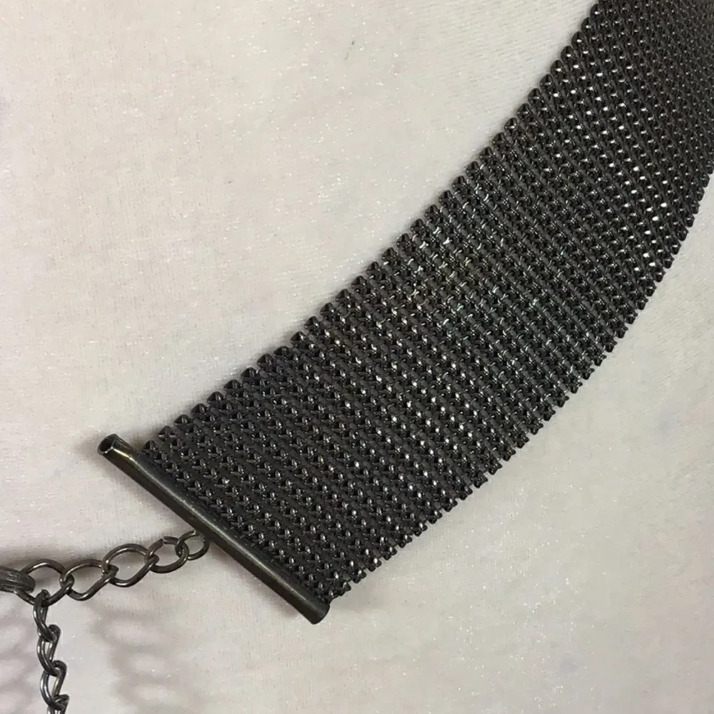 Belt Vintage Y2K Mesh Silver-tone Belt Claw clasp Adjustable Chain Sparkly